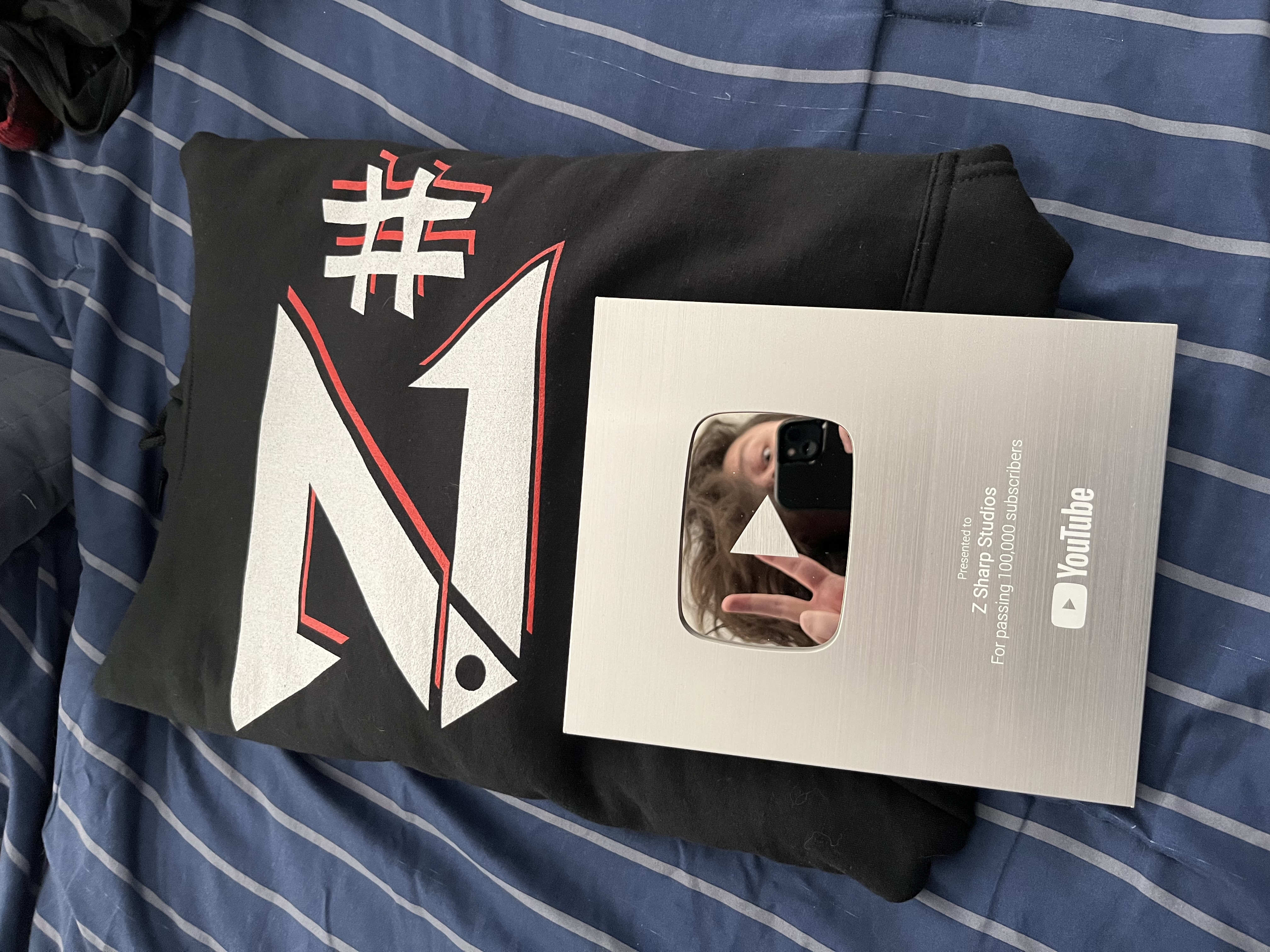 A picture of my Silver Play Button from Youtube